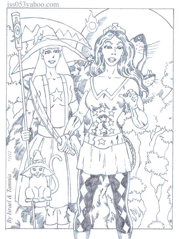 alpha: Soul Eater, Witch, Cat, Wonder Woman & Wolf (pencil) by jira