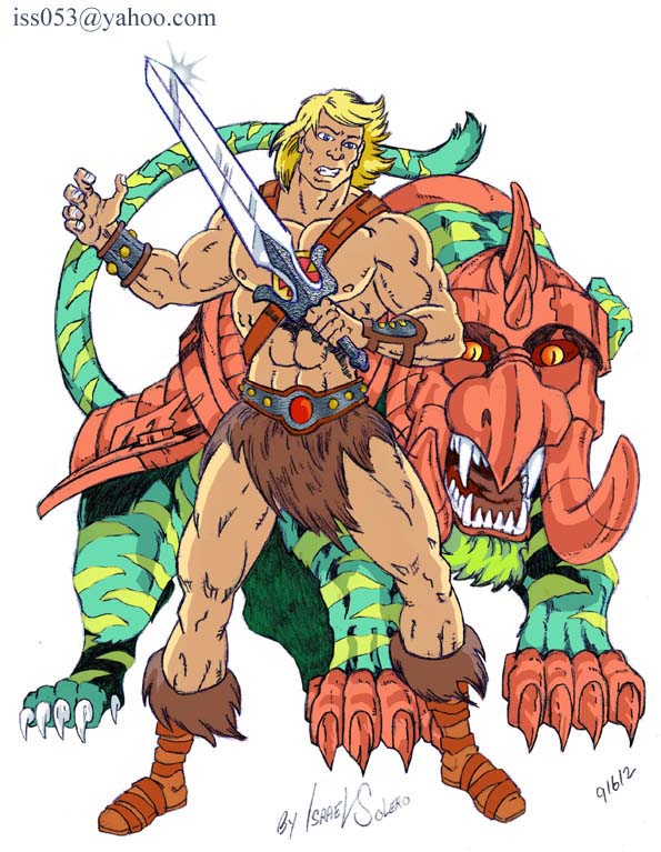 He-Man with Battle Cat (clr) by jira