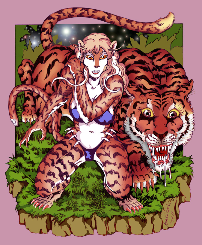 Tigra & Tiger in the Jungle (clr) by jira