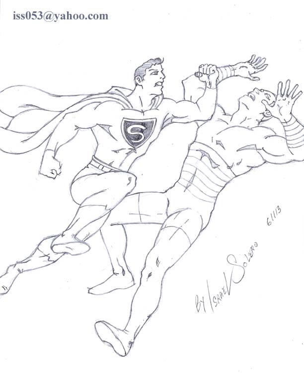 Amazo vs Superman (pencil) by jira