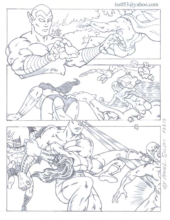 Amazo vs. Superman & Wonder Woman (prelim pg) by jira