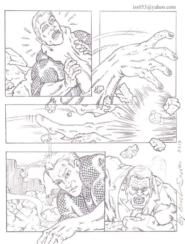 Aquaman vs. Solomon Grundy (prelim pg) by jira