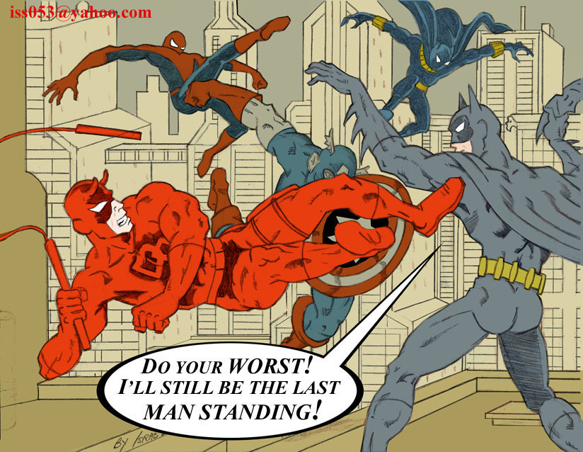 Batman vs. Dare Devil, Captain America, Spiderman & Black Panther by jira