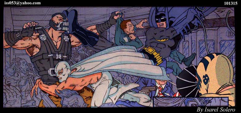 Batman/El Santo vs Bane/Joker & Penquin (clr) by jira
