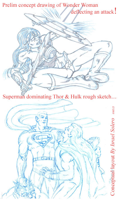 Wonder Woman & Superman (pencil) by jira