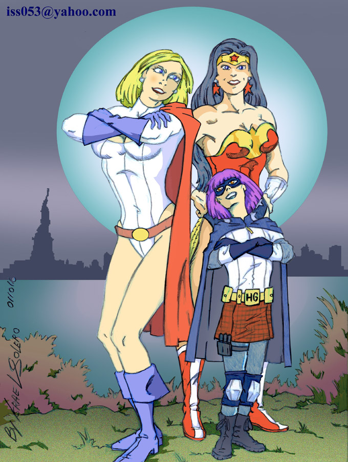 Hit Girl Joins foces with Power Girl & Wonder Woman (clr) by jira