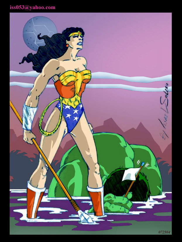 Wonder Woman Beats Hulk  (clr) by jira
