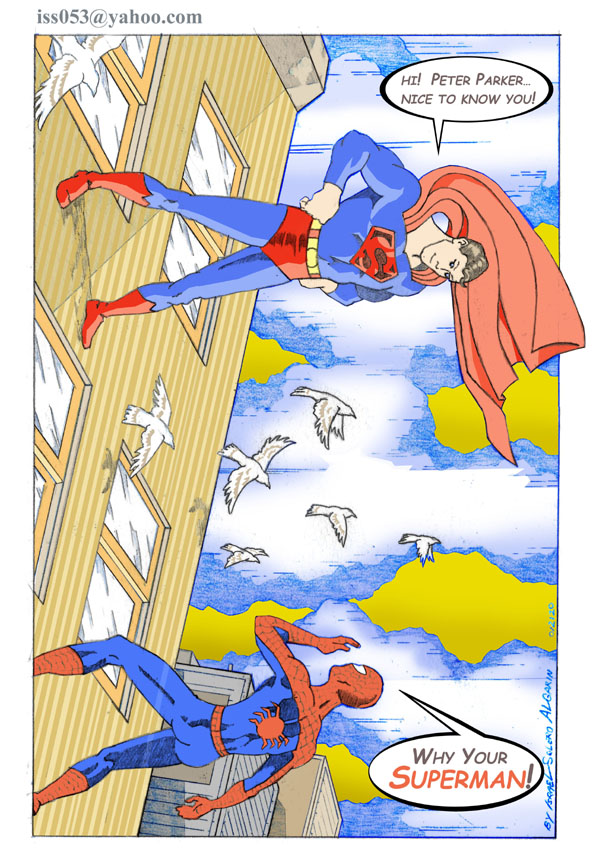 SUPERMAN meets SPIDERMAN (clr) by jira