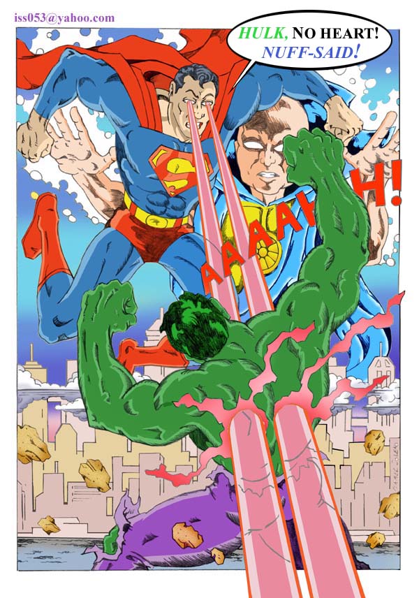 SUPERMAN DESTROYS HULK (clr) by jira