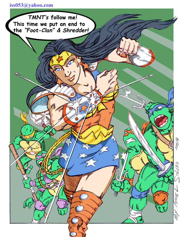 Wonder Woman & Teenage Mutant Nija Turtles (PC clr) by jira