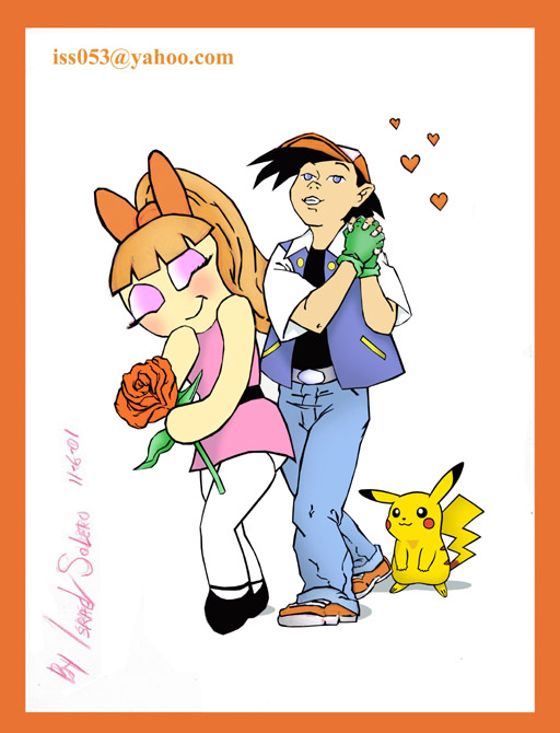 Ash (Pokemon) has a crush on Blossom (PC clr) by jira