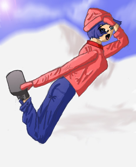 snowboarding girl by jj87y