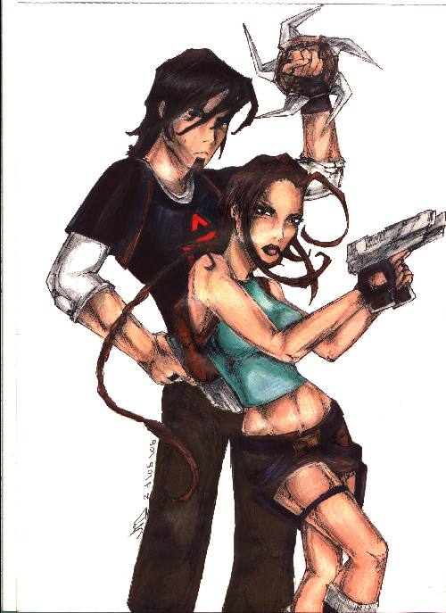 Lara croft and Kurtis trent by jodeee