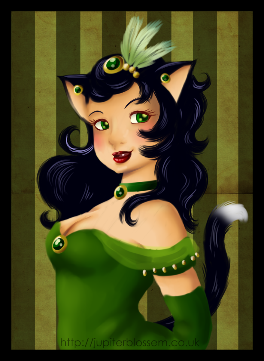 Emerald Kitty by jupiterblossem