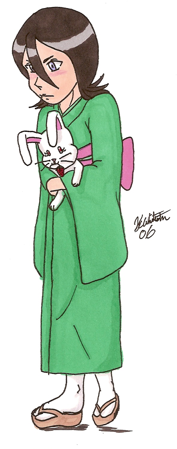 Rukia with a Bunny by KC-Whitestar