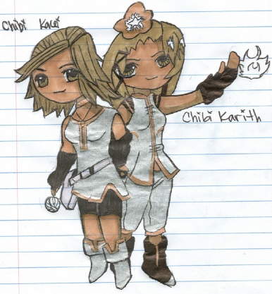 Chibi Kacei and Karith by Kacei_wolfsrain14