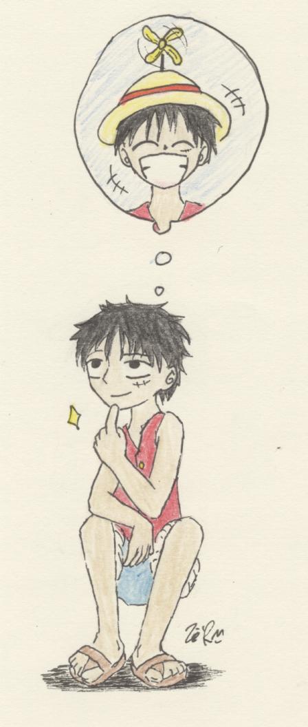 Luffy: "hmmmm..." by Kaede-chan