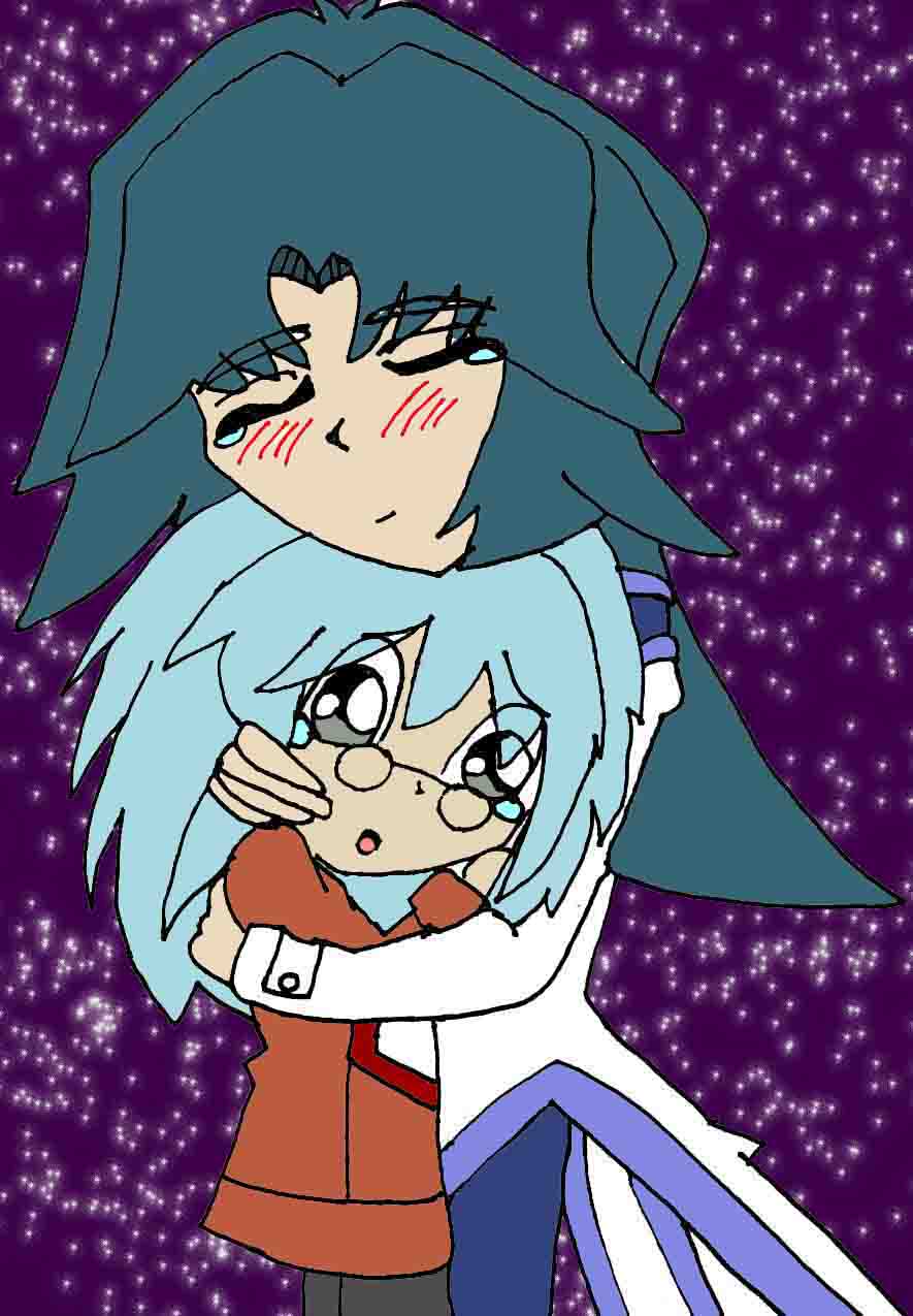Zane's hugging an upset Syrus by Kafaru