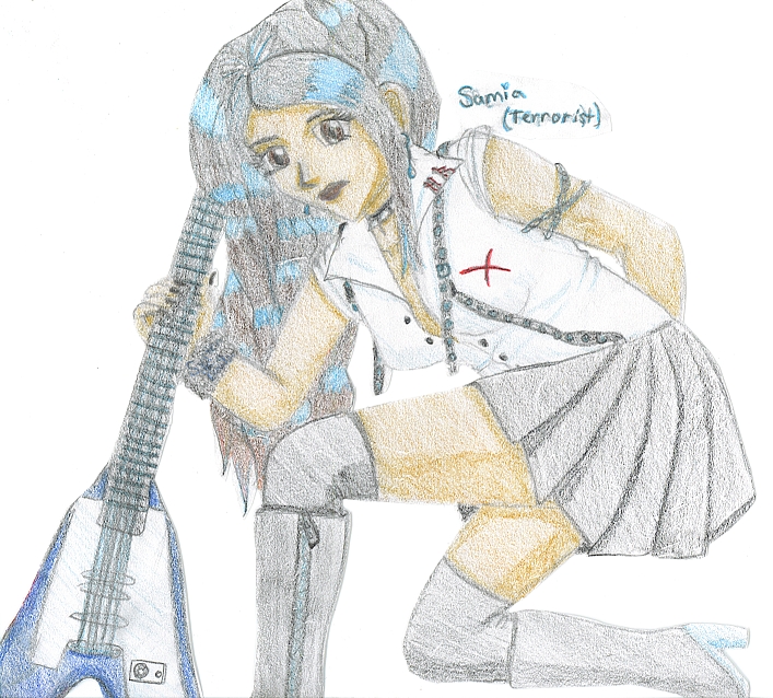 Me... with an axe guitar! by KagomeTheArcher