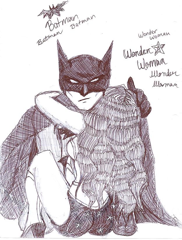 Batman Helping Injured Wonder Woman by KagomeTheArcher