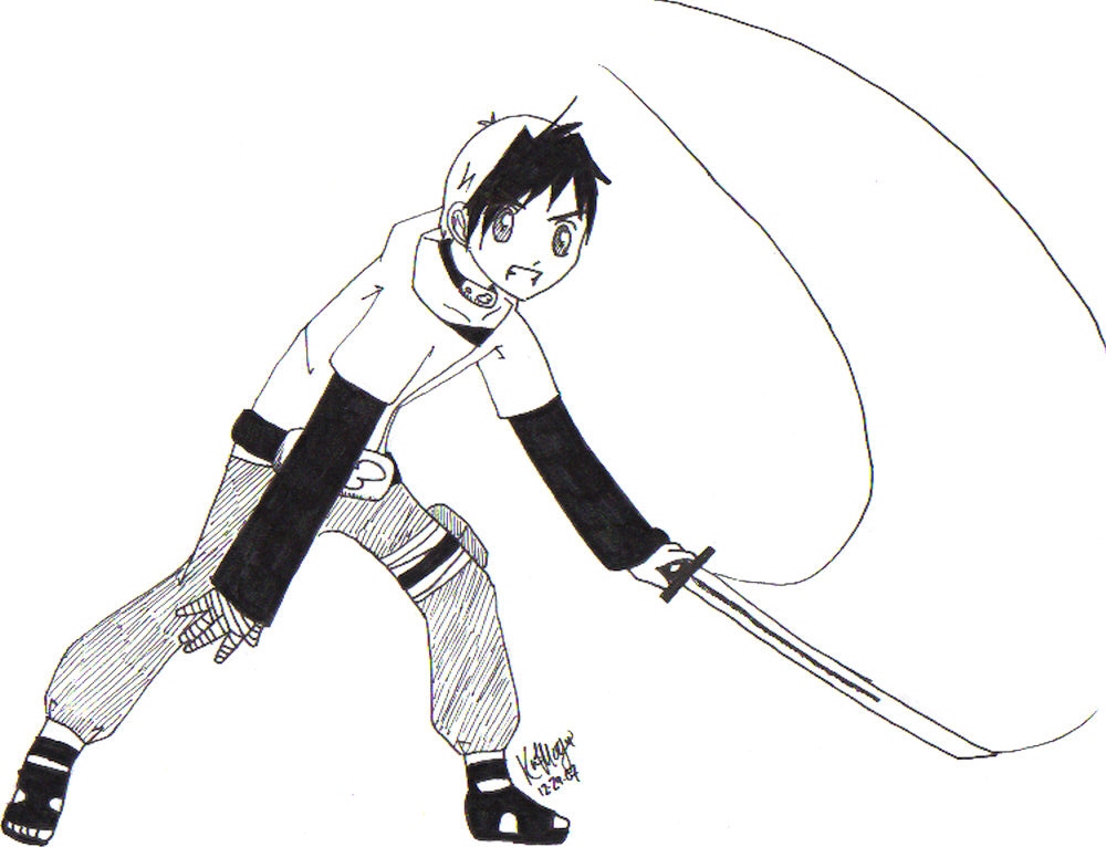 Iketani swinging a sword by KaiHien