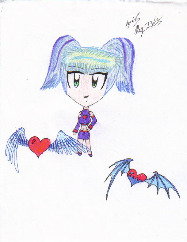 chibi with hearts by Kaira