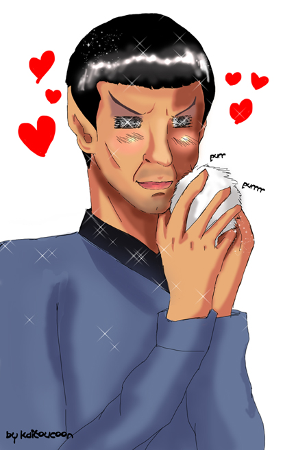 spock loves tribbles. by KaitouCoon