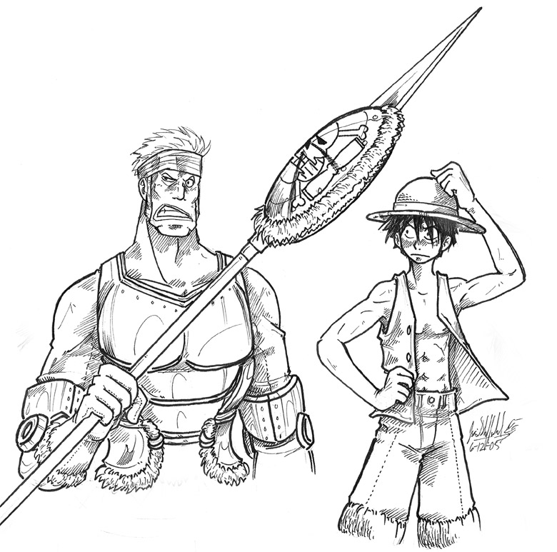 Luffy vs. Krieg by Kalei