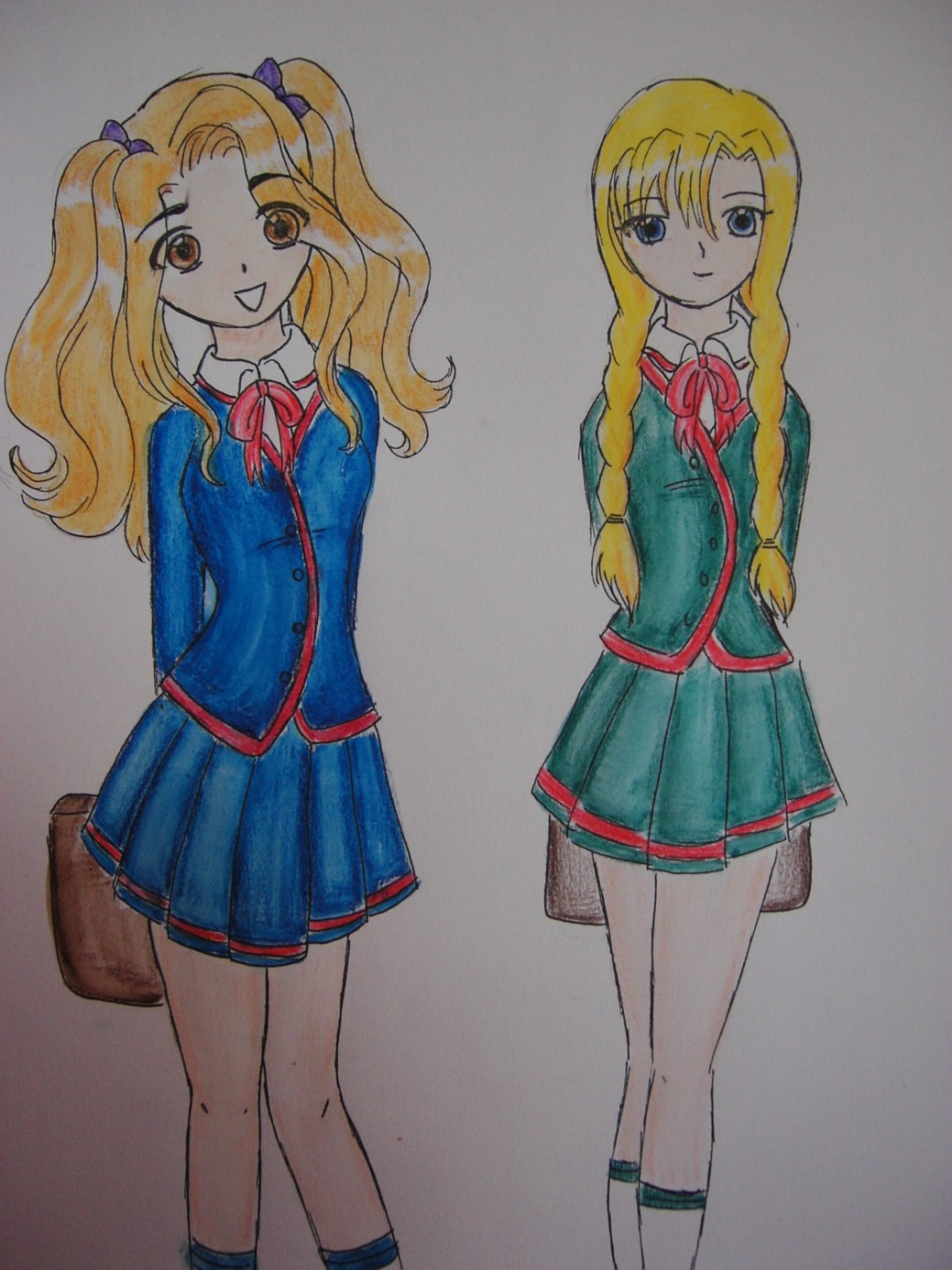 Sarah and Layla going to school by Kalhysha