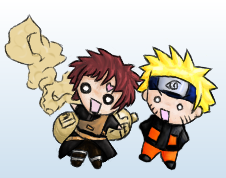 Gaara and Naruto Chibis by Kamai