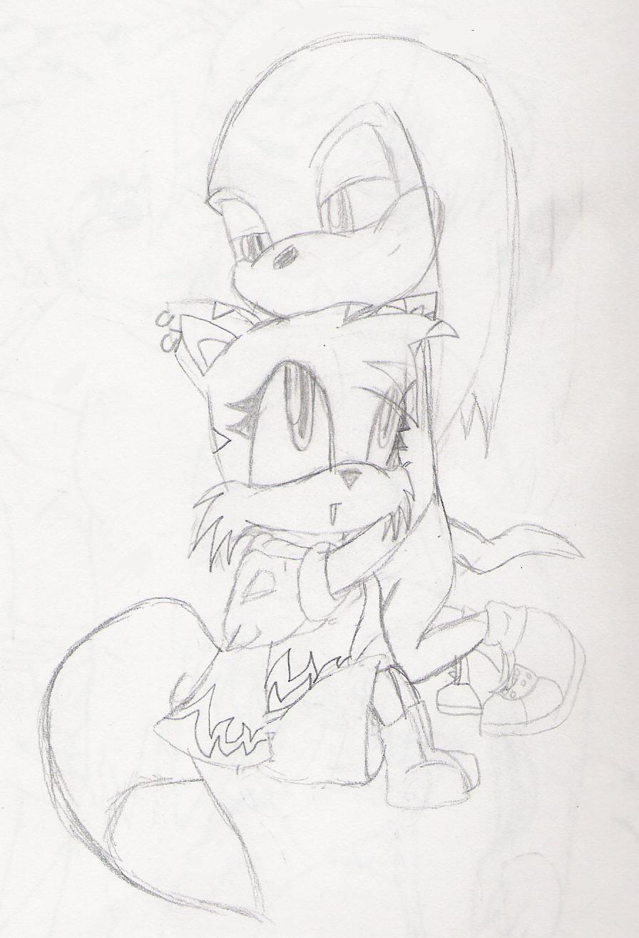 Lara and Knux (Lara_Fox's request) by Kamaya_the_Cat