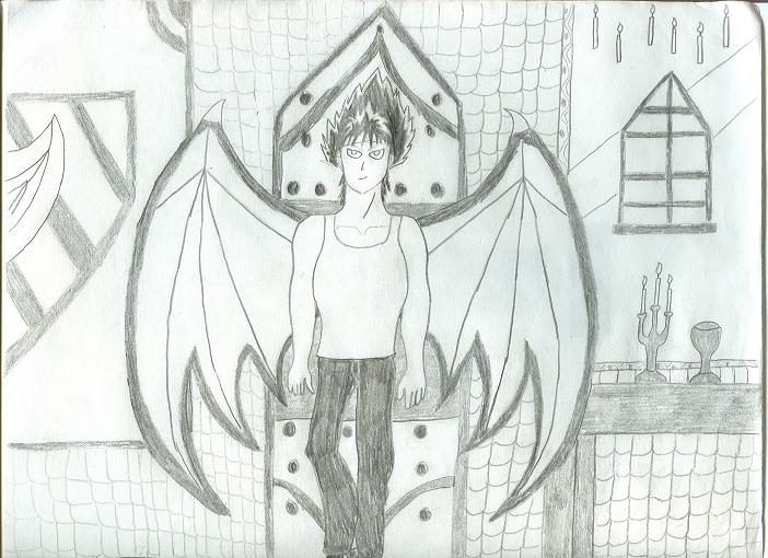 Hiei with Dragon wings by Karasugirl17