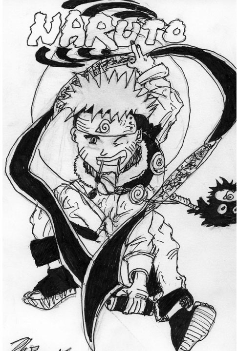 Naruto B/W by Kashmir