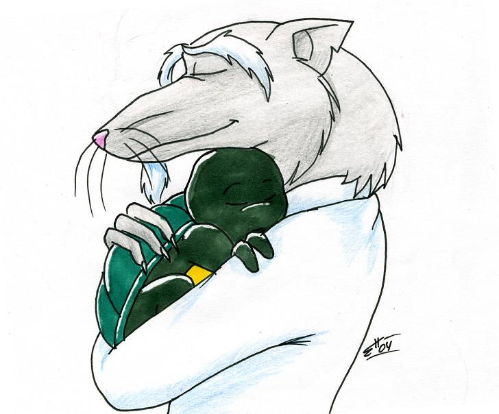 Master Splinter and Baby Donny by KatWarrior
