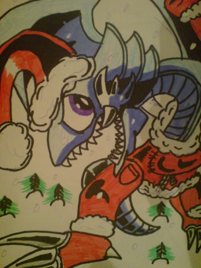 Toon Blue-Eyes White Dragon Christmas Edition by KathanKratz