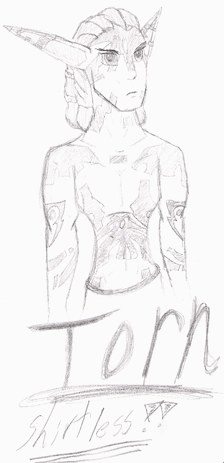 Torn Shirtless Sketch by Kathna