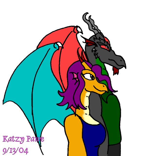 Dragon Couple by Katzy_Pawe