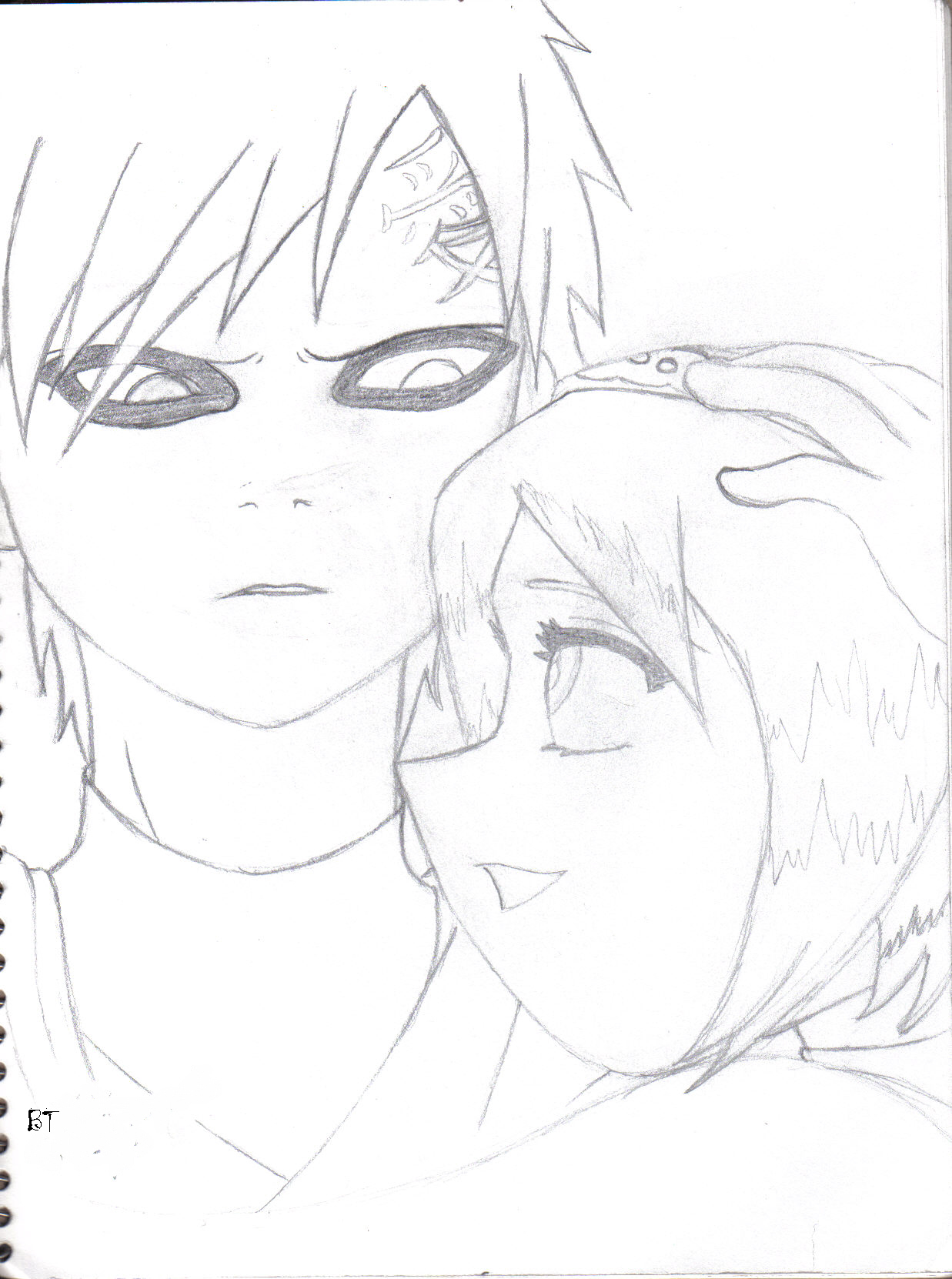 Gaara and haunted-flower's oc (for haunted-flower) by Kaybe