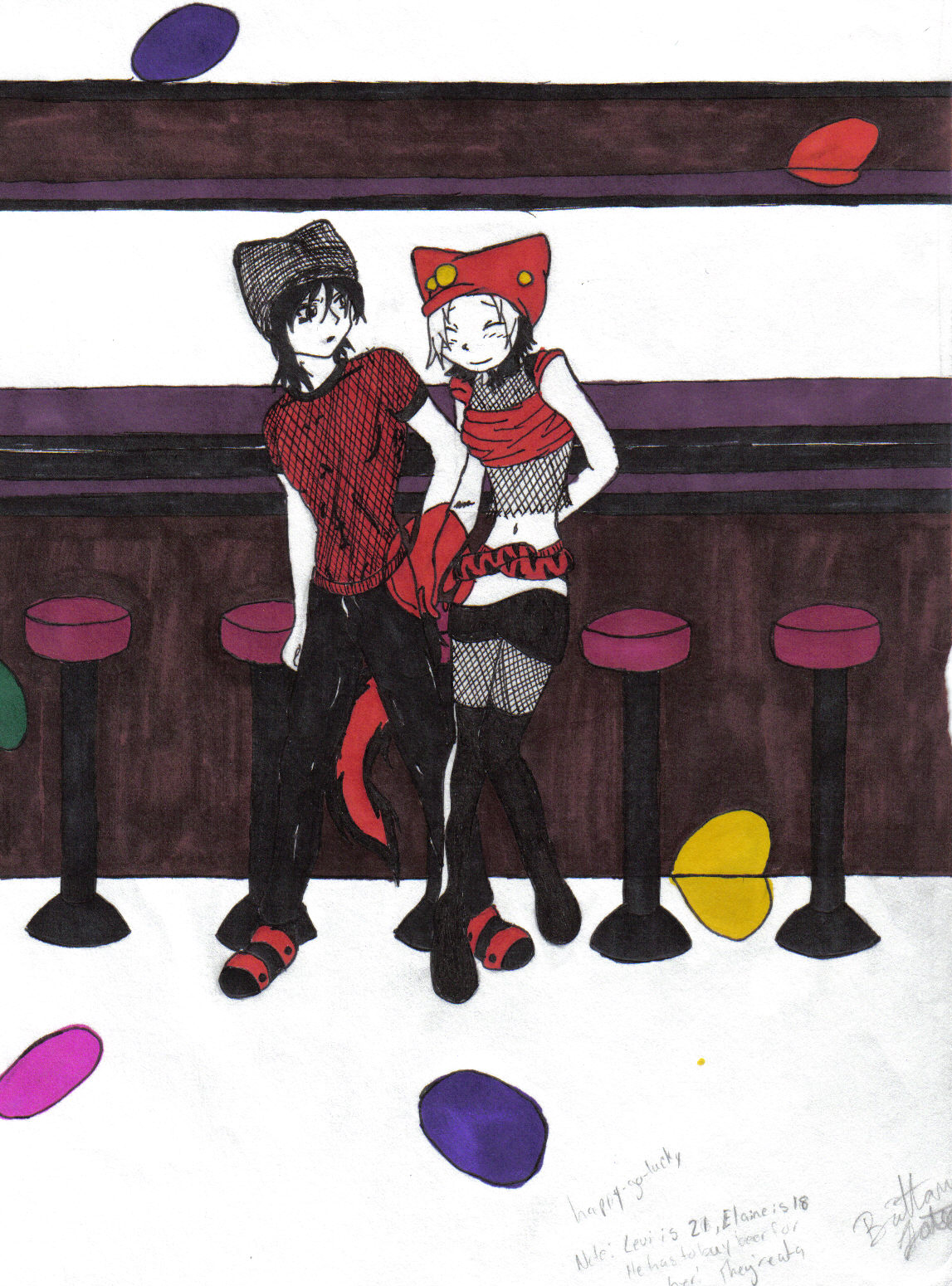 Elaine and Levi Teenagers in a Bar by Kaybe