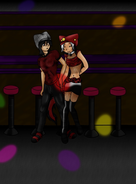 Levi and Elaine at a bar Complete by Kaybe