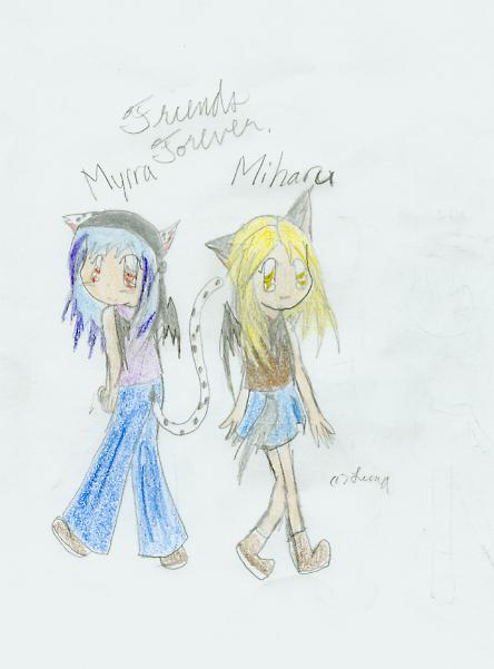Myrra and Miharu by KazeAisu
