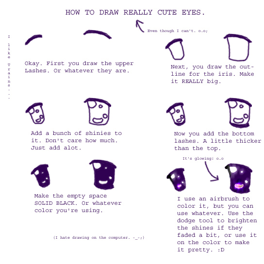 How to draw cute eyes. o.o by KazexLisa