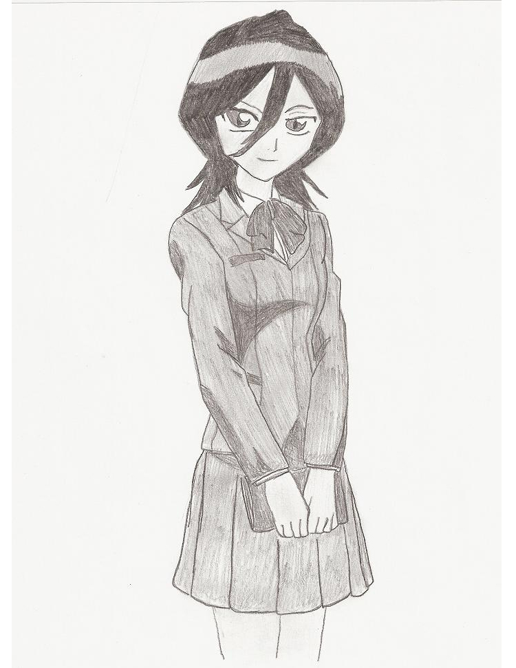 Rukia in gigai form, schoolwear by Kebee14