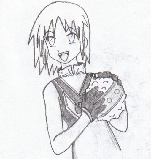 Riku holding a blitzball by Keiyou