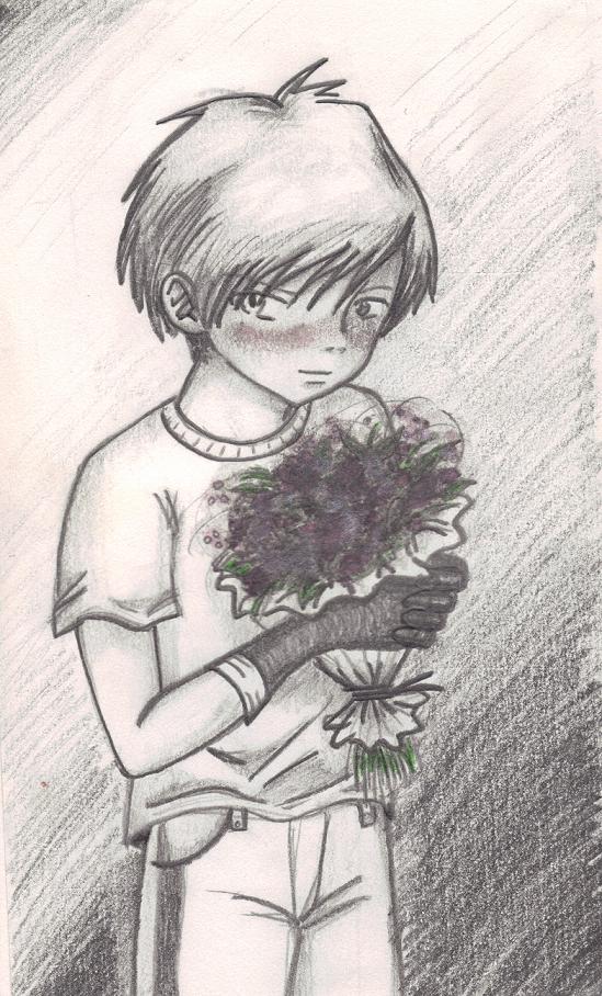 Blushing Boy W/ Flowers by Keiyou