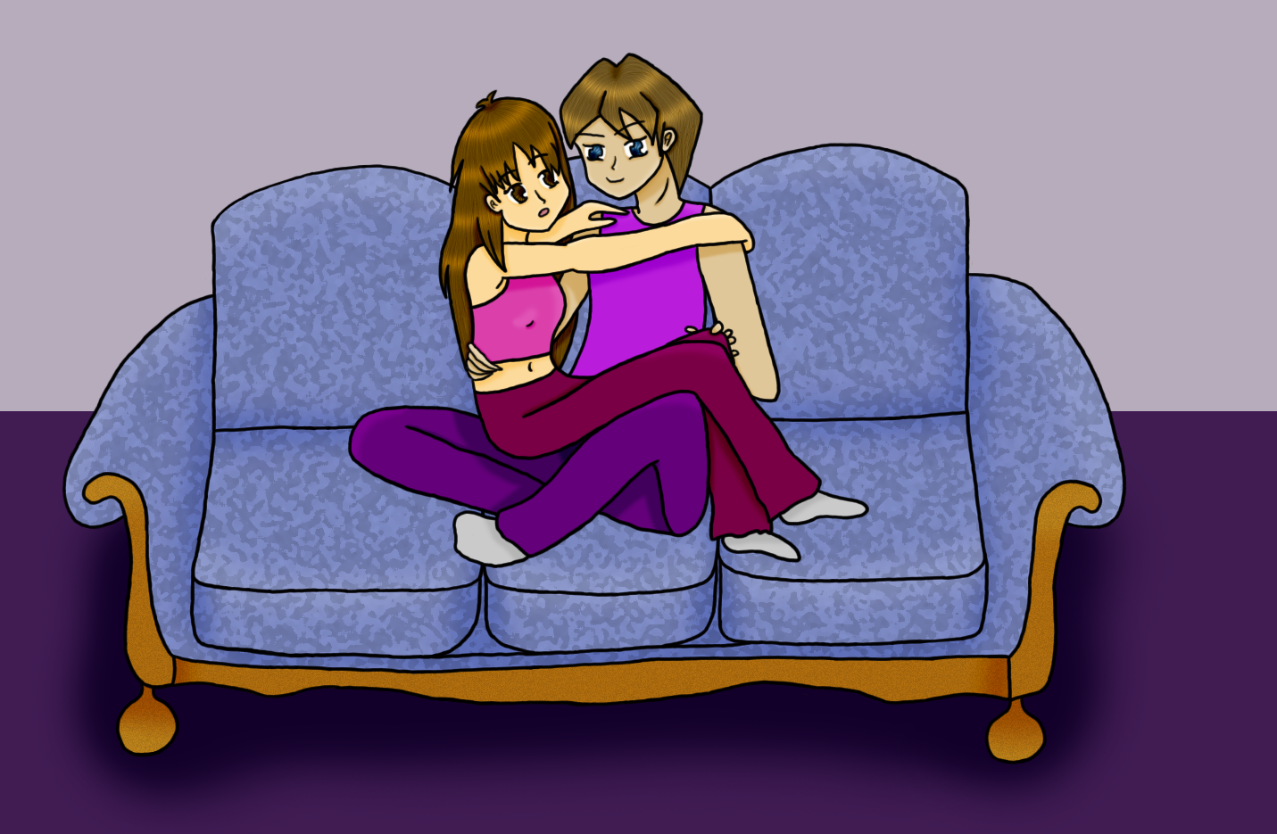 Cuddling on the Couch by KelekiahGaladrian
