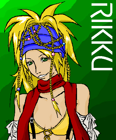 Rikku painting by Kendra_Grant