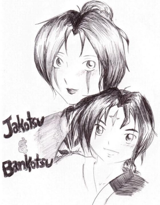 Bankotsu and Jakotsu in pen by Kerushi