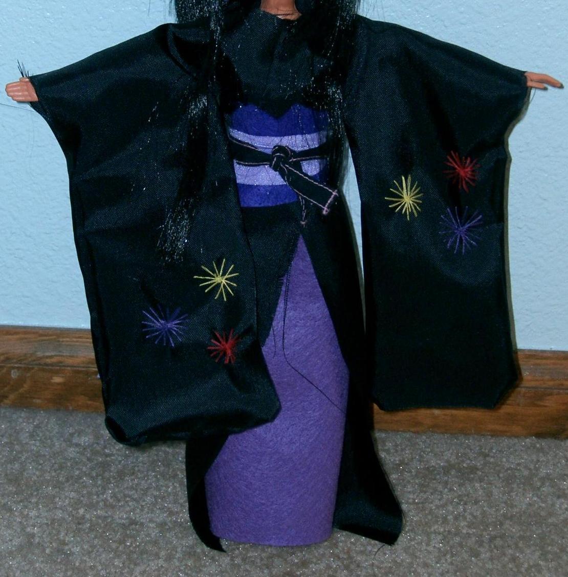 Black Kimono doll (VERY OLD) by Kerushi