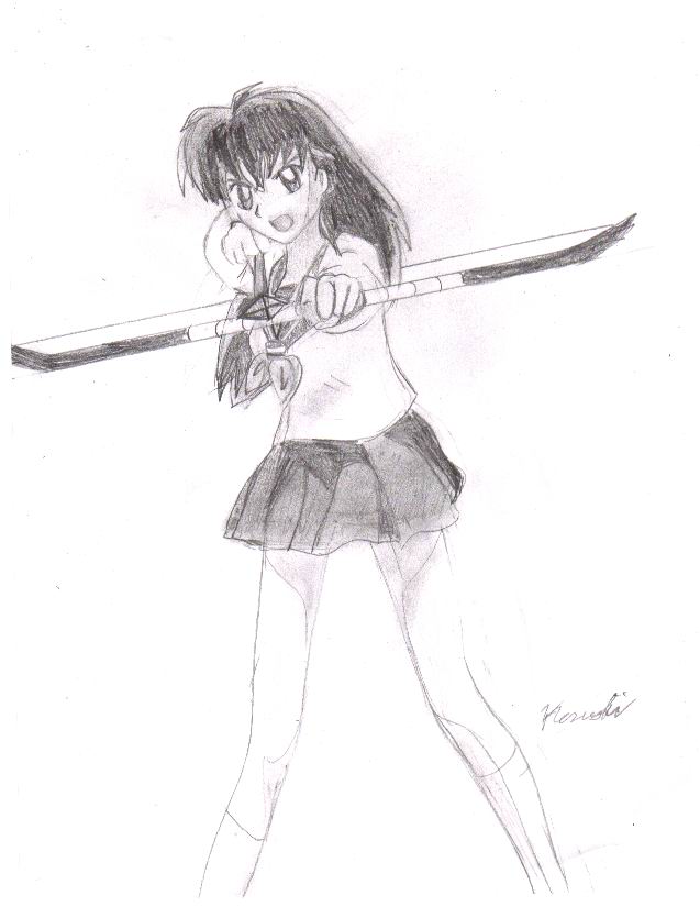Kagome w/ bow and arro (VERY OLD)w by Kerushi